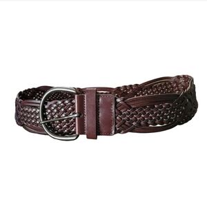 MOSSIMO Dark Brown Braided Leather Belt NWT